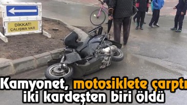 Kamyonet, Motosiklete Çarptı