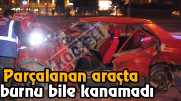 Kazada Araç Hurdaya Döndü