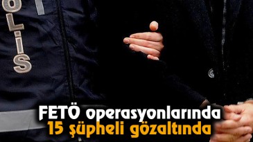 FETÖ operasyonlarında 15 şüpheli gözaltında