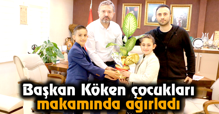 Başkan Köken çocukları makamında ağırladı