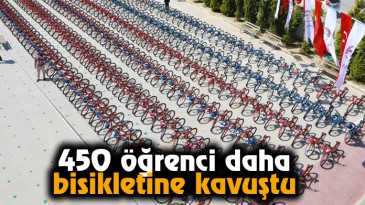 450 öğrenci daha bisikletine kavuştu