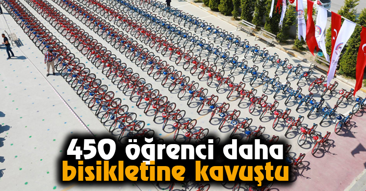 450 öğrenci daha  bisikletine kavuştu