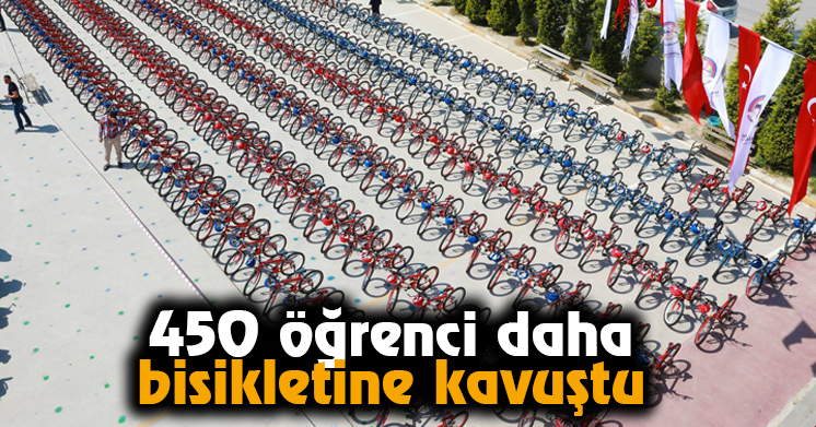 450 öğrenci daha bisikletine kavuştu