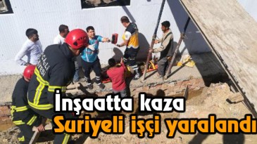 Suriyeli işçinin üzerine kalas düştü