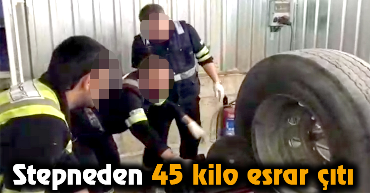 Stepneden 45 kilo esrar çıtı