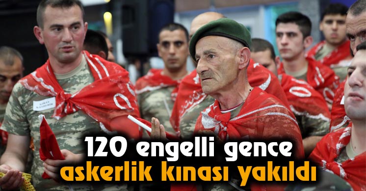 120 engelli gence askerlik kınası yakıldı