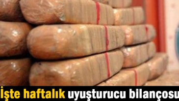 İşte haftalık uyuşturucu bilançosu