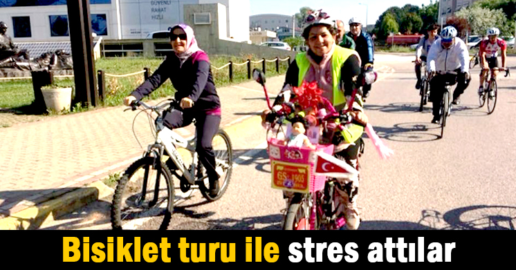 Bisiklet turu ile stres attılar