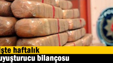 İşte haftalık uyuşturucu bilançosu