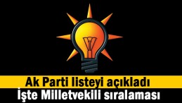 İşte Ak Parti’nin listesi