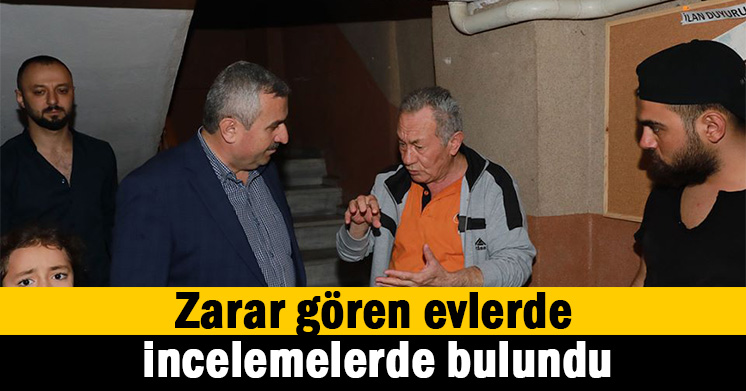 Yağış sonrasında zarar gören bölgede inceleme