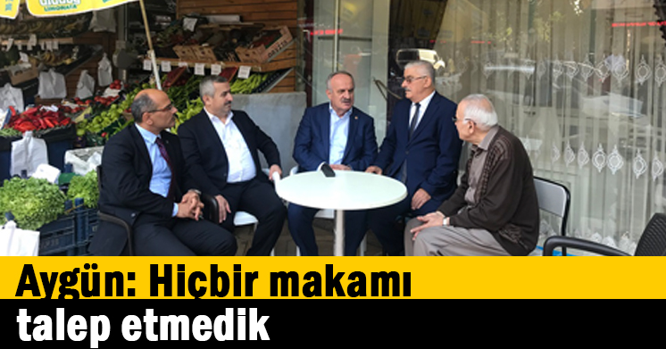 Aygün: Hiçbir makamı talep etmedik