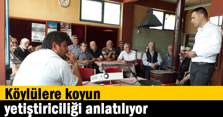Köylülere koyun yetiştiriciliği anlatılıyor