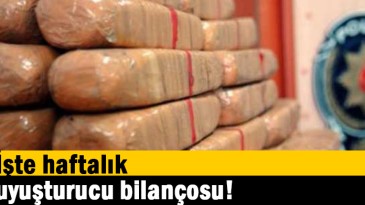 İşte haftalık uyuşturucu bilançosu!