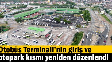 Otobüs Terminali’nin giriş ve otopark kısmı yeniden düzenlendi
