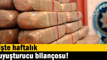 İşte haftalık uyuşturucu bilançosu!