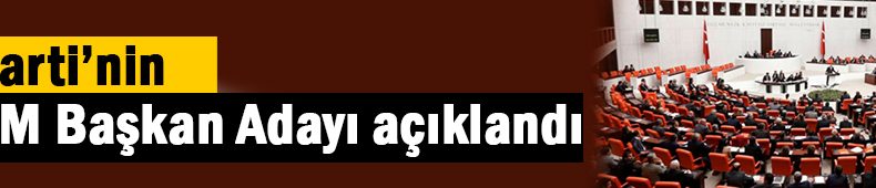 Ak Parti’nin TBMM Başkan Adayı