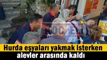 Yaşlı kadın alevler içinde kaldı