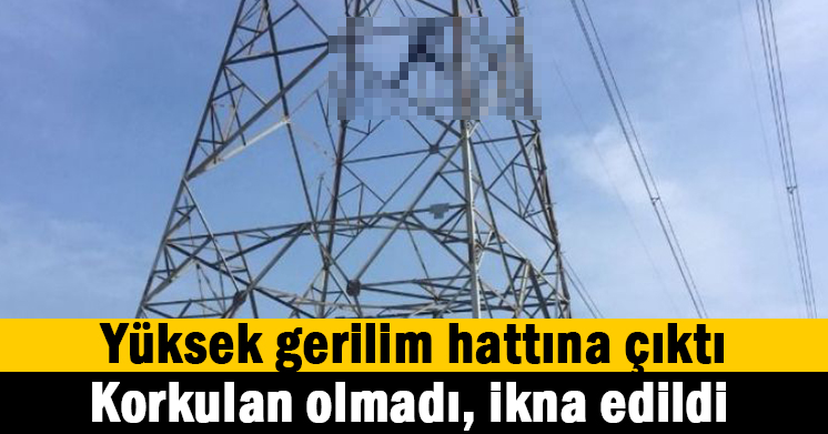 Yüksek gerilim hattına çıktı