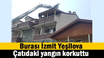 Apartmanın çatısında yangın