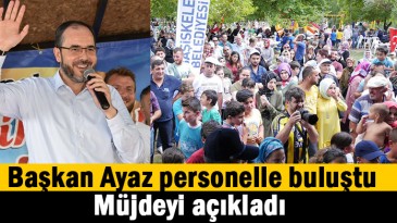 Başkan Ayaz’dan personele bayram müjdesi