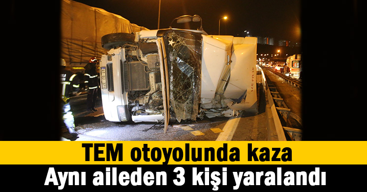 TIR otomobile çarptı; 3 yaralı