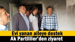 Evi yanan vatandaşa ziyaret