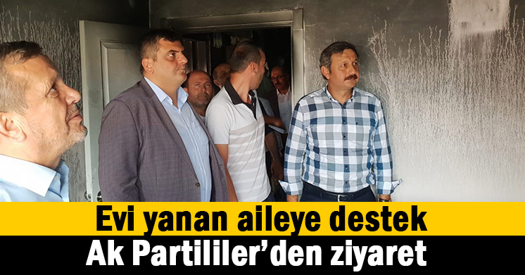 Evi yanan vatandaşa ziyaret