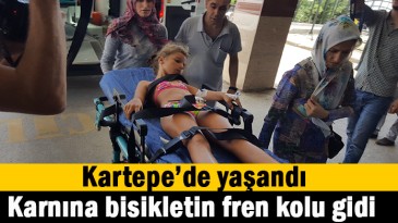 Karnına bisikletin fren kolu girdi