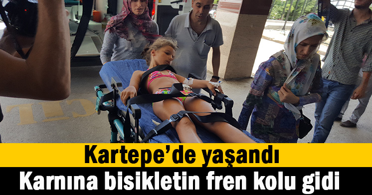 Karnına bisikletin fren kolu girdi