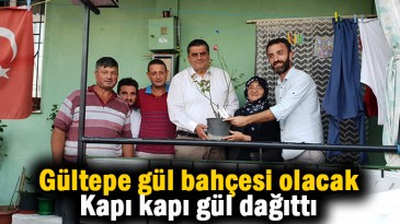 Kapı kapı gül dağıttı