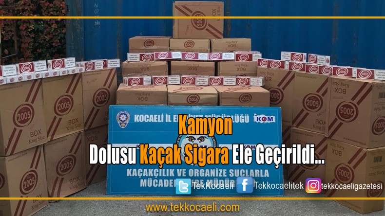 Kocaeli Emniyeti istihbarat Sonucu Yakaladı, Kaçak Sigaralara El Konuldu