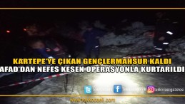 Mahsur Kalan Gençleri AFAD Kurtardı