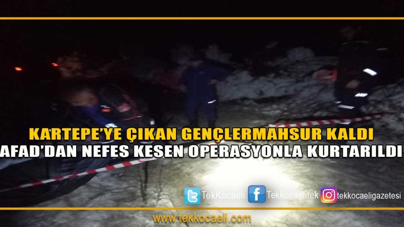 Mahsur Kalan Gençleri AFAD Kurtardı