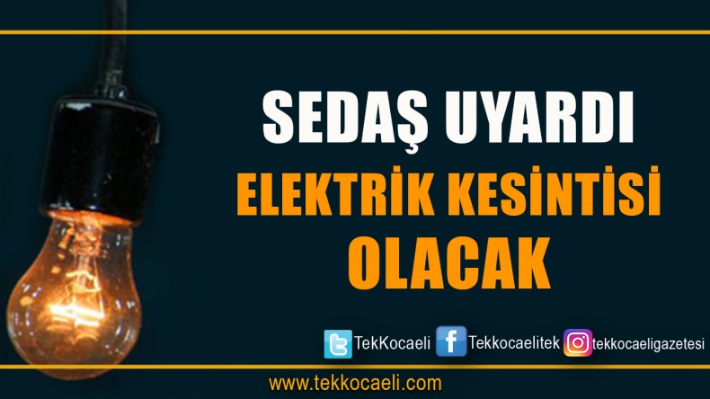 Kocaeli’de Elektrik Kesintisi Olacak