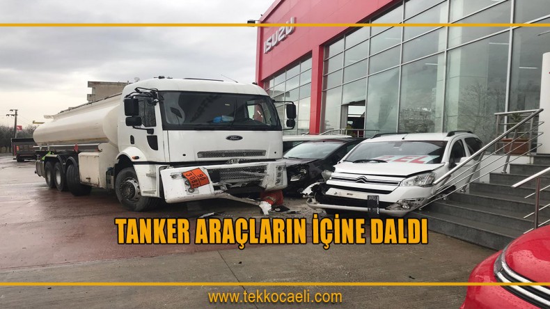 Tanker Araçların İçine Daldı