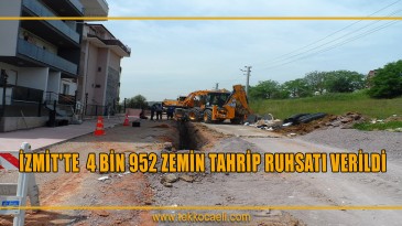İZMİT’TE 4 BİN 952 ZEMİN TAHRİP RUHSATI VERİLDİ