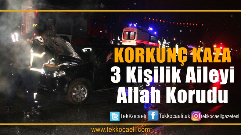 Araç Yan Yola Uçtu