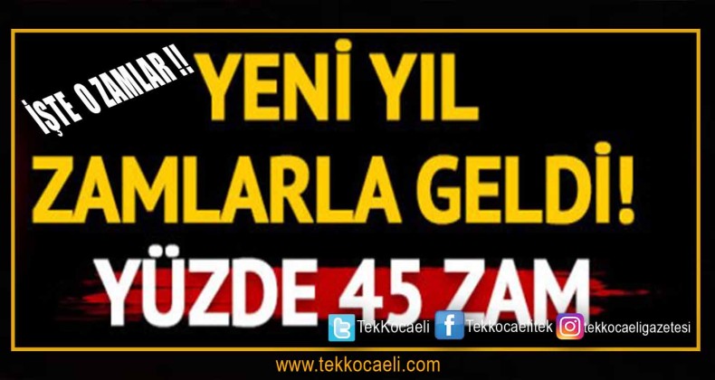 Yeni Yıl Zamlarla Geldi