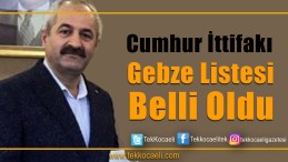Cumhur İttifakı Gebze Meclis Listesi Tamam