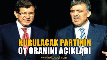 Yeni Kurulacak Partinin Oy Oranını Açıkladı