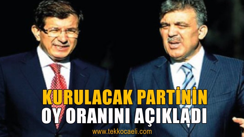 Yeni Kurulacak Partinin Oy Oranını Açıkladı