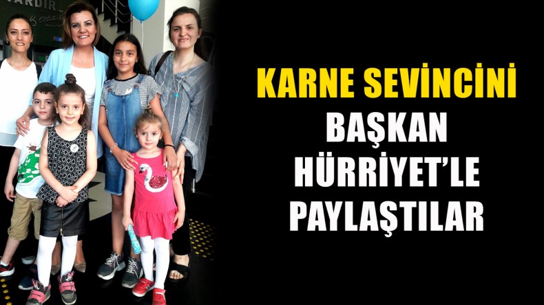 Öğrenciler Karne Sevincini Başkan Hürriyet’le Paylaştı