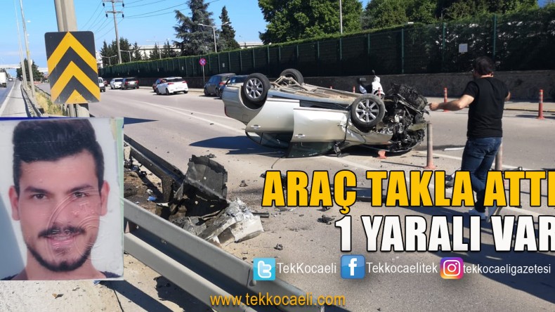 Bariyerlere Çarptı, Takla Attı