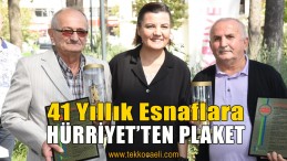 Meslekte 41 Yılını Dolduran Esnafa Plaket