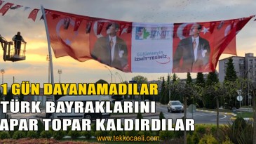 İzmit Belediyesi’nden İzinsiz Bayrakları Söktüler