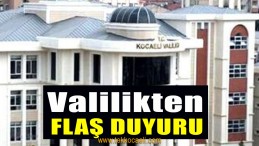 Kocaeli Valiliği’nden Önemli Duyuru