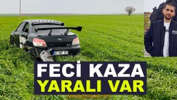 Araç Tarlaya Uçtu; Yaralı Var