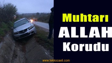 Muhtar Aracıyla Su Kanalına Uçtu