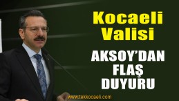 Kocaeli Valisi Aksoy Paylaştı